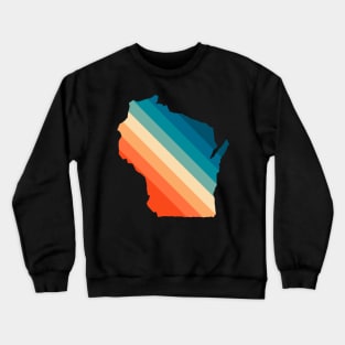 Wisconsin State Retro Map Crewneck Sweatshirt